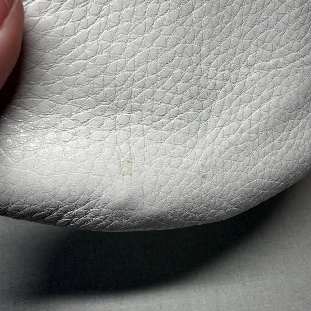 Cole Haan Kayla Cream Leather Wristlet Pouch Boho Perforated Embroidered Y2K